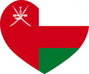 Oman heart shaped icon flag illustrator national