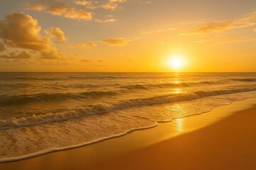 Obraz premium Sunrise Over the Sandy Coast