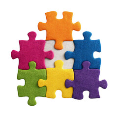 Obraz premium Multicolor Puzzle Pieces Isolated on Transparent Background