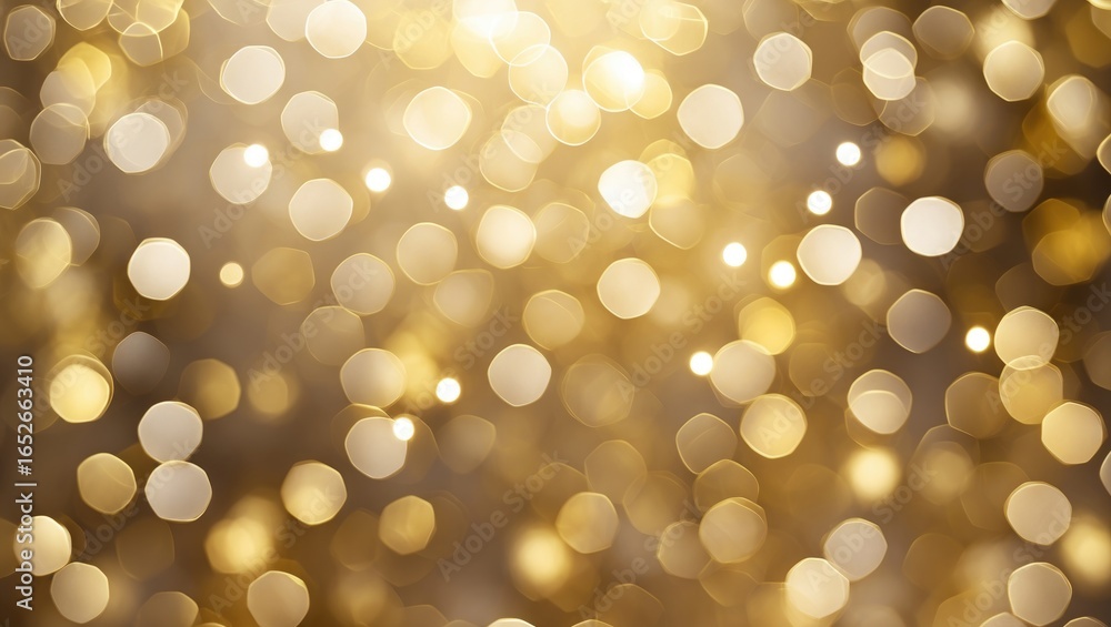 Poster golden bokeh design with abstract light patterns