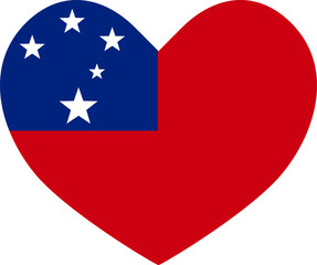 Samoa heart shaped icon flag illustrator national