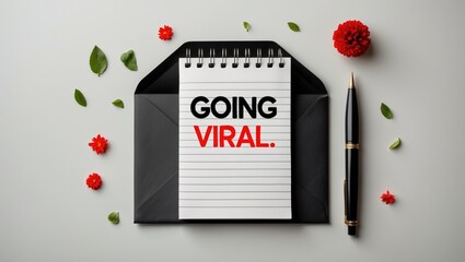 Popular Content: Notepad Message Placed on a Dark Envelope with Light Backdrop