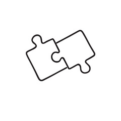 Four connected jigsaw puzzle pieces are forming square shape over transparent backdrop