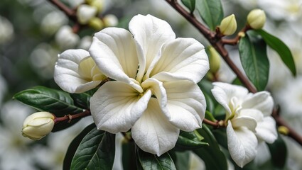 Blooming beauty of Cape jasmine flower