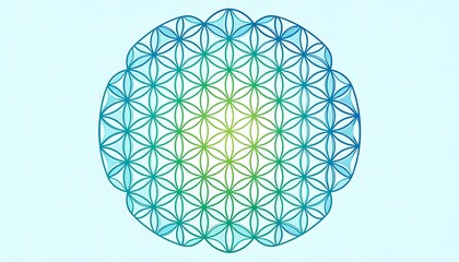 Circular, symmetrical, flower-like design