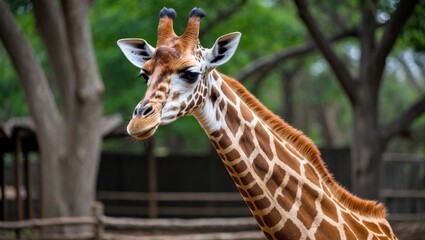 Obraz premium Tall Giraffe in its Natural Habitat