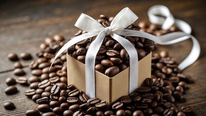 Creative gift box crafted from coffee beans