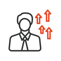 Employee Promotion Outline bold Vector Icon which can be easily modified or Edited 
