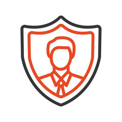 Employee Protection Outline bold Vector Icon which can be easily modified or Edited 
