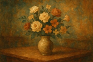 Obraz premium Creating a stunning display with a flower vase on the dining surface