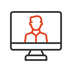 Online User Outline bold Vector Icon which can be easily modified or Edited 

