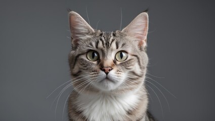 Obraz premium Gray background featuring cat ear design