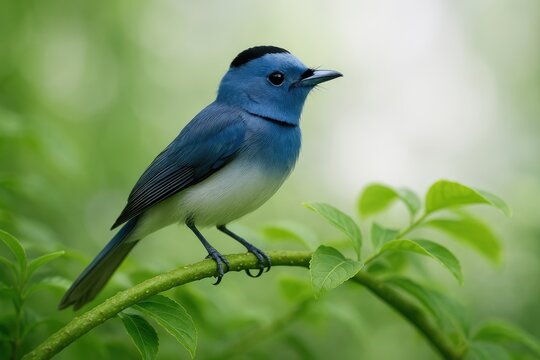 This bird, part of the monarch flycatcher family, is known for its agility and slim build, and it is native to parts of southern and southeastern Asia.