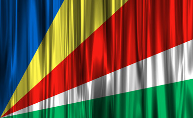 Vibrant display of the Seychelles flag flowing with elegance and pride