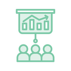 Business Training  color shadow thinline icon , vector, pixel perfect, illustrator file 
