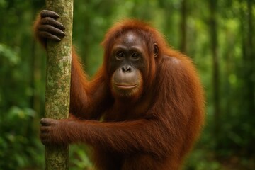 Fototapeta premium Primates of Borneo's Rainforests