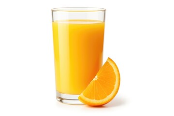 Fototapeta premium Citrus juice and segment displayed on a plain white surface