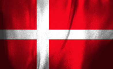 Danish flag waving proudly against a vibrant backdrop