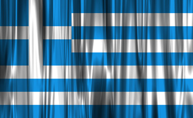 Waving drapes of blue and white inspired by a national flag
