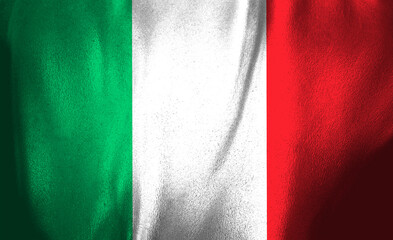 Italian flag waving gently in a soft breeze during bright daylight