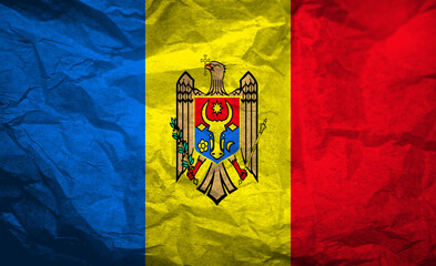 Vibrant flag of Moldova with intricate details and bold colors
