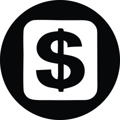 Iconic black and white dollar sign emblematic of financial transactions and monetary exchange