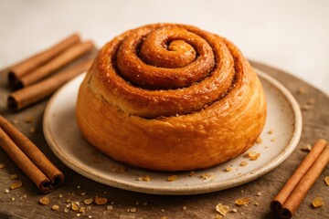 Fototapeta premium Homemade cinnamon roll recipe