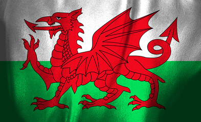 Welsh dragon proudly displayed on a vibrant flag