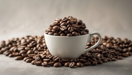 A vessel filled with high-quality coffee beans