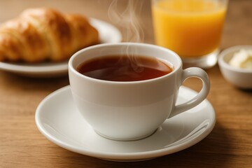 Fototapeta premium Morning beverage: a warm cup of tea