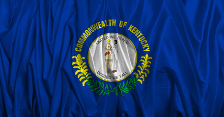 Kentucky flag waves, symbolizing state pride and history