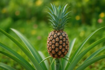 Obraz premium Growing a pineapple at home in the garden