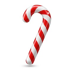 Obraz premium A festive red and white striped candy cane, symbolizing holiday cheer and seasonal celebrations.