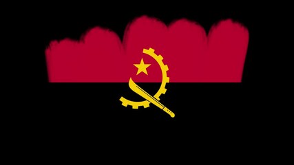 Angola flag created with brush strokes