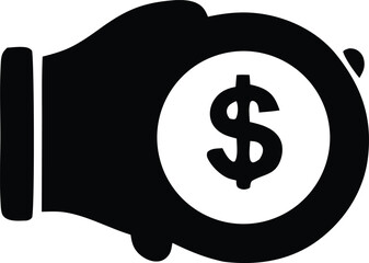 Hand holding a stopwatch with a dollar sign on its face representing time and money management