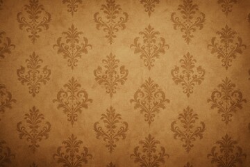 Old-fashioned wallpaper design featuring a rustic brown paper texture