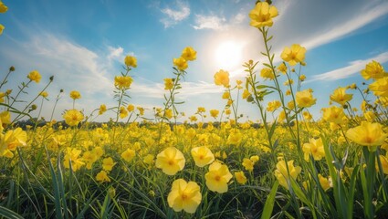 Gorgeous image capturing sunny yellow blooms