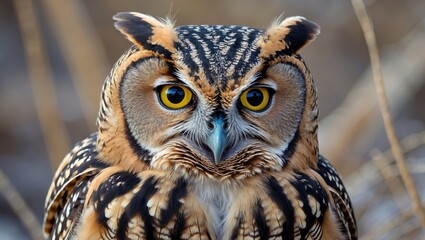 Fototapeta premium An owl that digs burrows