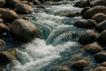 Rapid current rushing through the landscape
