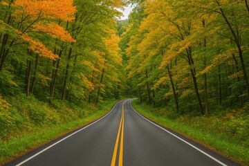 Fototapeta premium Pathway Through Fall's Natural Beauty