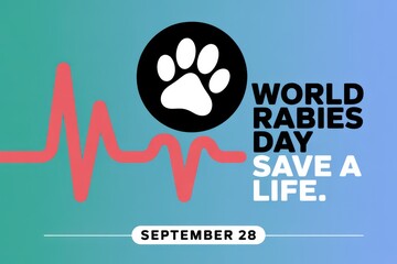 World rabies day save a life september 28 paw print heartbeat