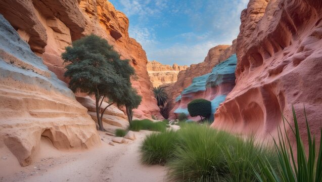 Colorful geological maze with towering rocks spanning nearly 800 meters