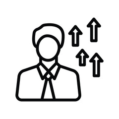 Employee Promotion line icon , vector, pixel perfect, illustrator file 
