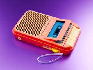 cassette retro recorder bright