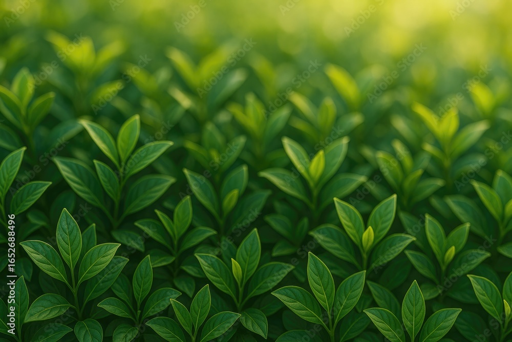 Aufkleber top view of vibrant summer greenery with leafy patterns suitable for design projects