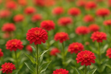 The stunning freshness of crimson flowers in full bloom