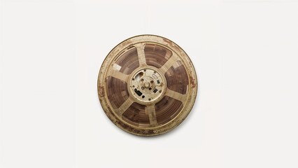 Fototapeta premium Classic cinematic reel isolated on a white surface