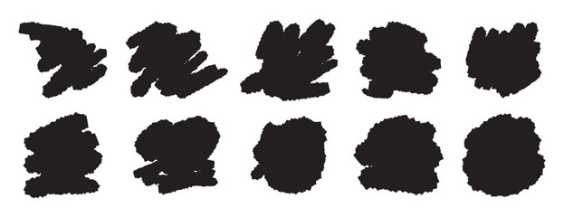 Hand drawn brushstroke set abstract design art paint line pattern strokes