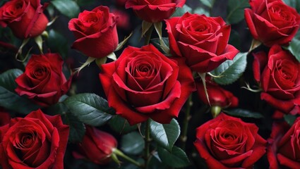 Obraz premium The deep red flower signifying love, ardor, romance, beauty, and excellence