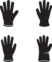 Obraz premium Set of Glove silhouette vector illustration isolated On Transparent Background